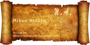 Miksa Attila névjegykártya